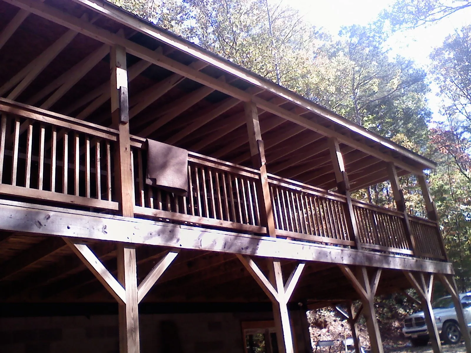 Timber framing under a new elevated porch and deck — Roof Leak Repair in Crozier by Roofing Brothers